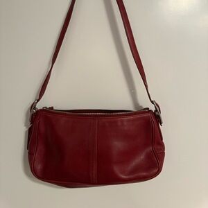 red vintage coach bag